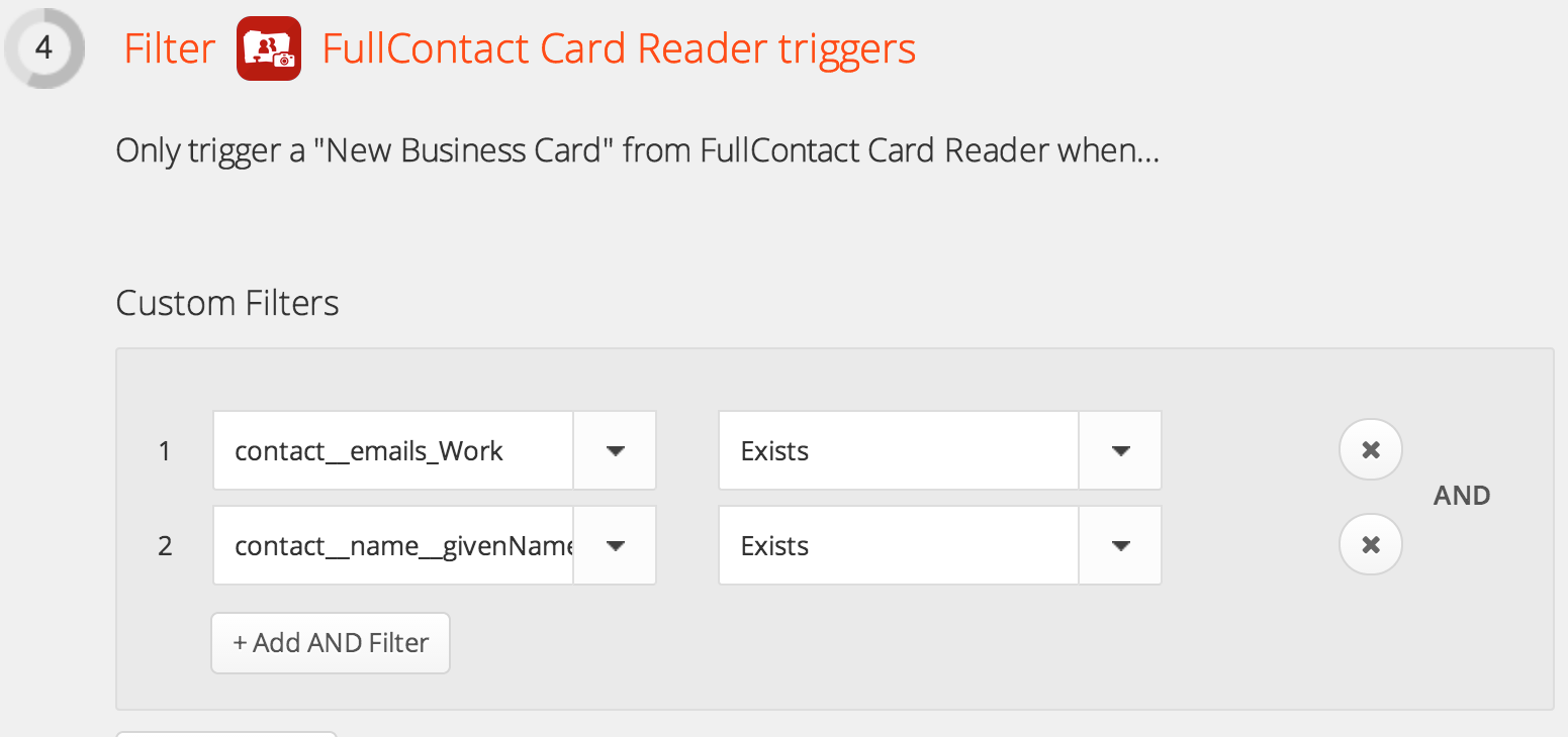 New Business Card Filters
