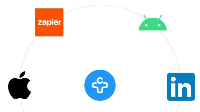 Contacts+ connects with Zapier, LinkedIn, Apple, Android and more